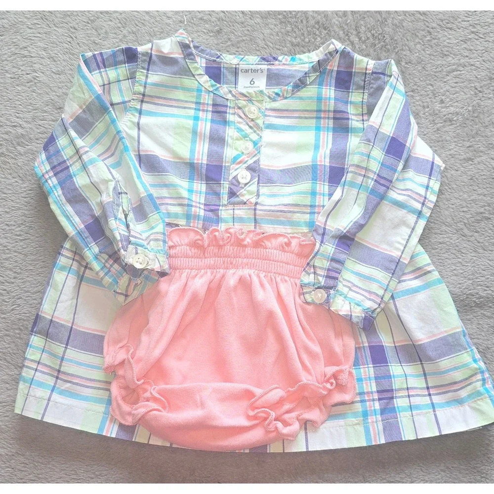 Carter's Plaid Tunic & Modern‎ Moments Organic Cotton Bloomers Set 6 Months